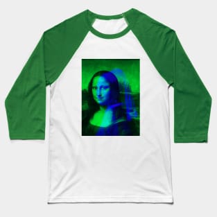 Mona Lisa with a Pearl Earring Interactive Green&Blue Filter By Red&Blue Baseball T-Shirt